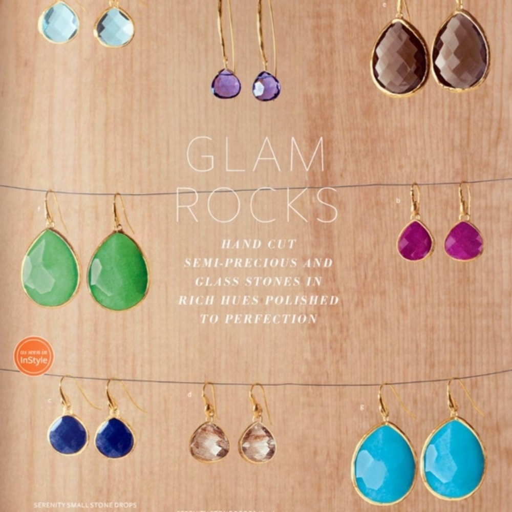 :: Stella & Dot Serenity Raspberry Drop Earrings - Picture 3 of 8